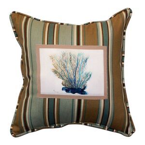 Nautical Blue Coral Ocean Indoor Outdoor Pillow